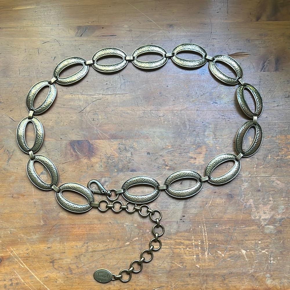 Fossil Solid Metal Chain Adjustable Belt